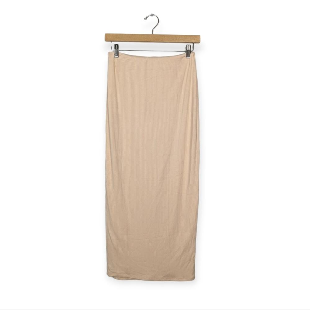 AFRM Maxi Skirt XS Light Pink Rib Knit Stretch High Waist NWT